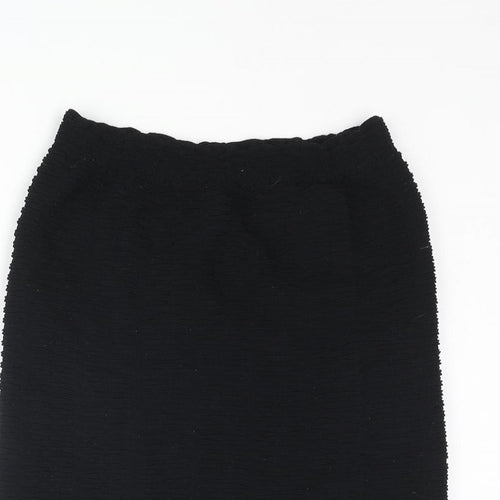 Topshop Womens Black Polyester Bandage Skirt One Size - Textured