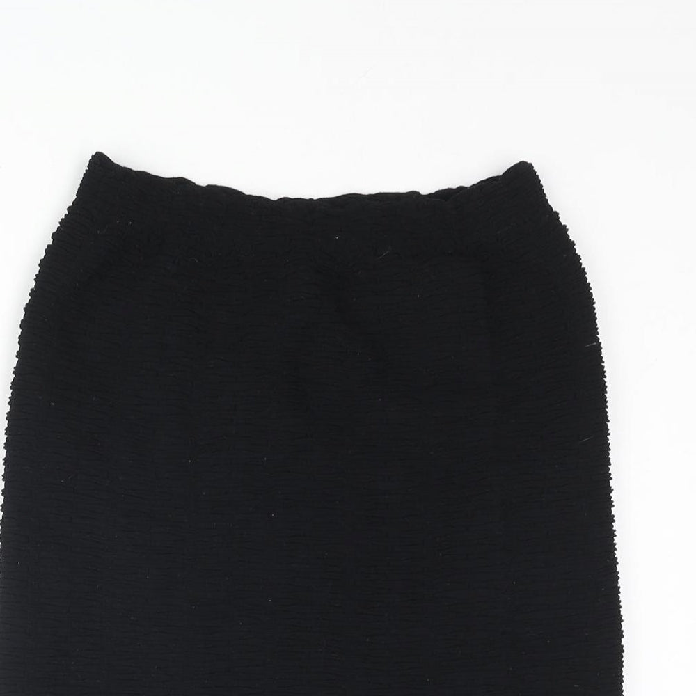 Topshop Womens Black Polyester Bandage Skirt One Size - Textured
