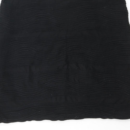 River Island Womens Black Polyester Bandage Skirt Size 10 - Wave Texture