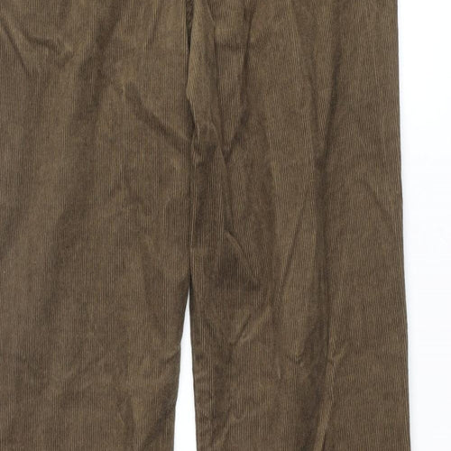 Marks and Spencer Mens Brown Cotton Chino Trousers Size 30 in L33 in Regular Zip
