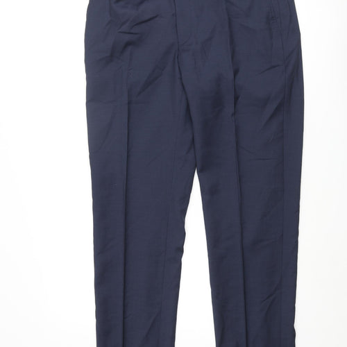 Autograph Mens Blue Polyester Dress Pants Trousers Size 36 in L33 in Regular Zip