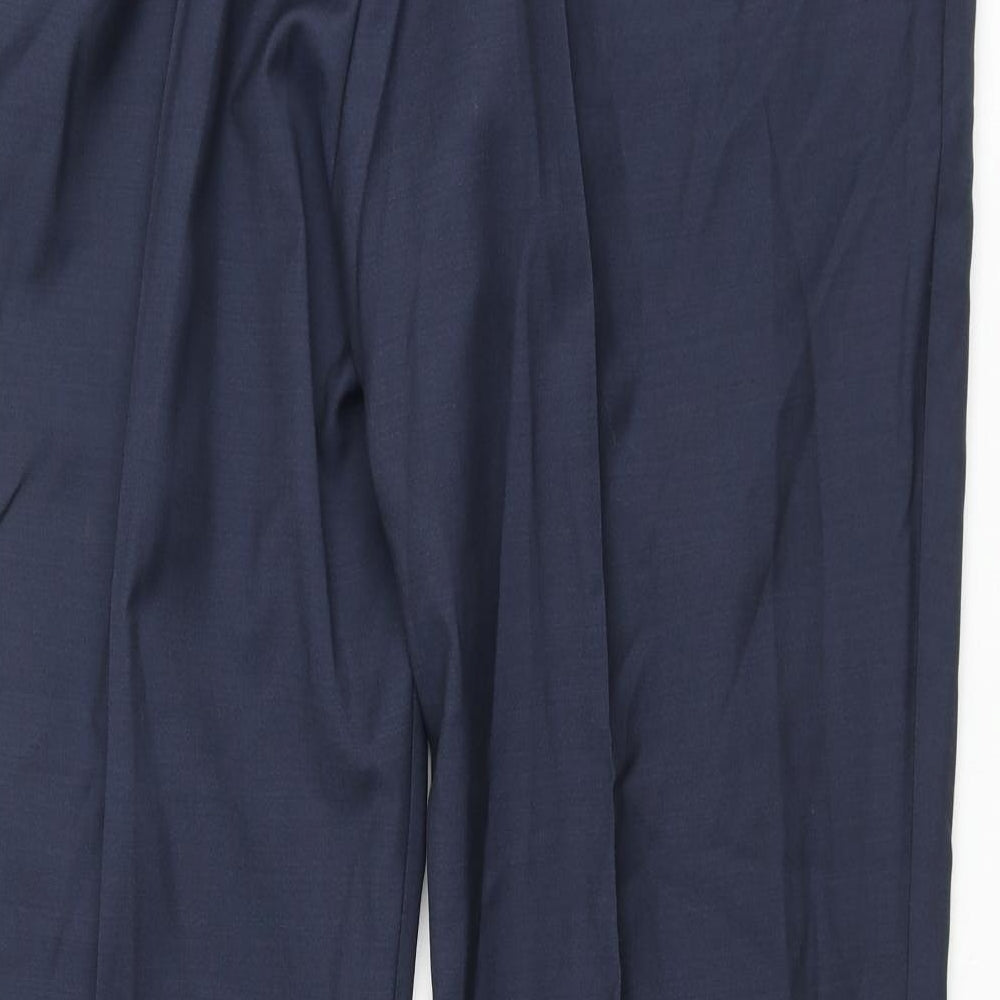 Autograph Mens Blue Polyester Dress Pants Trousers Size 36 in L33 in Regular Zip