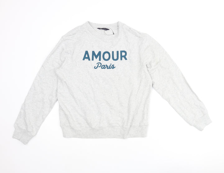 Marks and Spencer Womens Grey Cotton Pullover Sweatshirt Size XS Pullover - Amour Paris