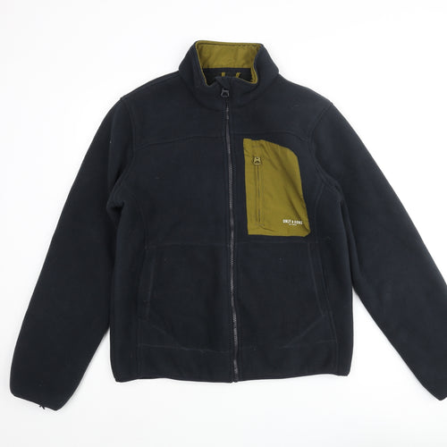 ONLY & SONS Mens Black Jacket Size M Zip - Contrast Pocket Logo