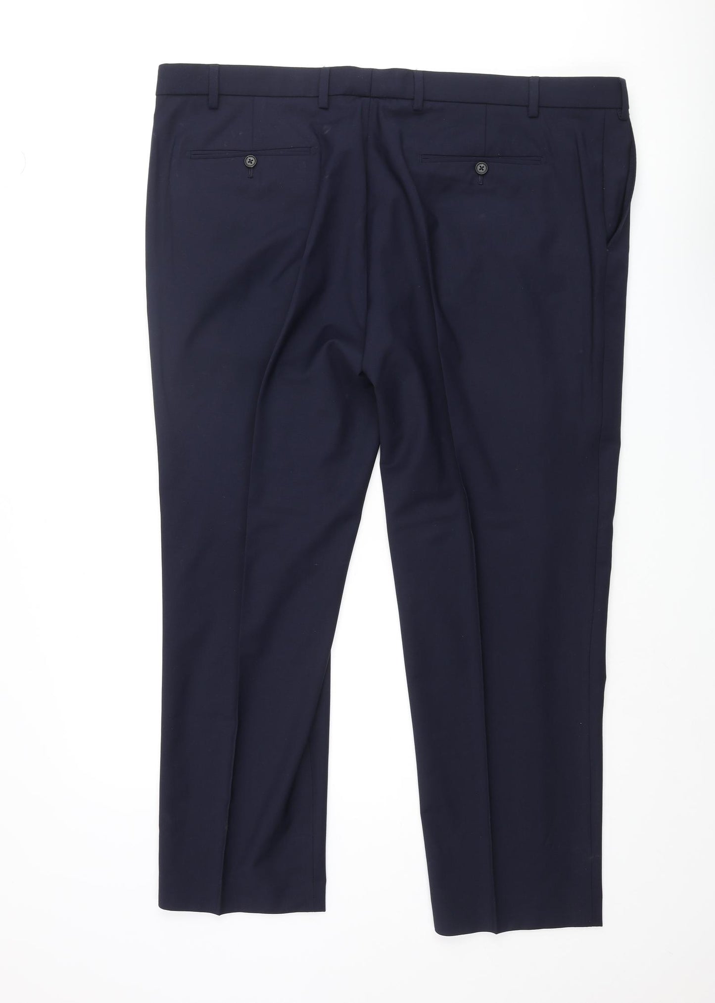 Marks and Spencer Mens Blue Polyester Dress Pants Trousers Size 42 in L29 in Regular Zip