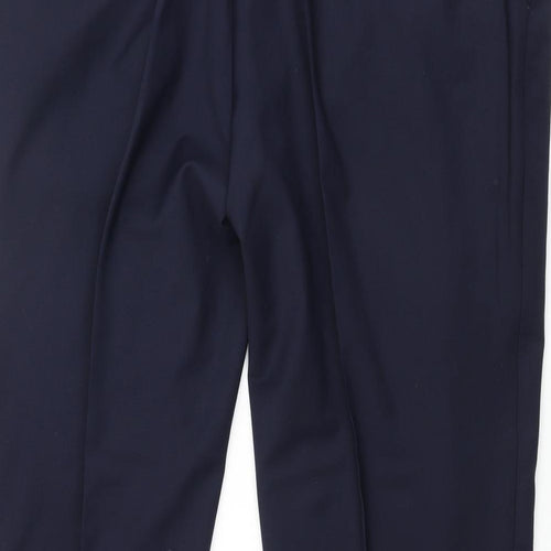 Marks and Spencer Mens Blue Polyester Dress Pants Trousers Size 42 in L29 in Regular Zip