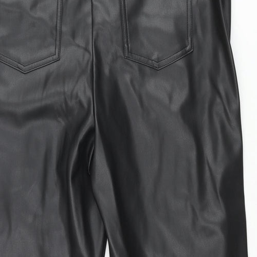 Marks and Spencer Womens Black Polyester Trousers Size 18 L26 in Regular Zip