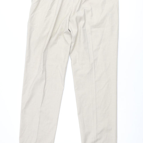 Autograph Mens Beige Polyester Dress Pants Trousers Size 34 in L31 in Regular Zip - Drawstring Waist