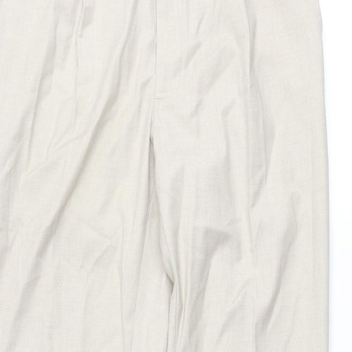 Autograph Mens Beige Polyester Dress Pants Trousers Size 34 in L31 in Regular Zip - Drawstring Waist