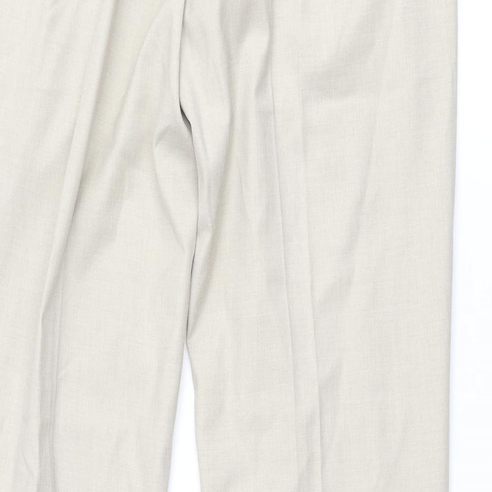 Autograph Mens Beige Polyester Dress Pants Trousers Size 34 in L31 in Regular Zip - Drawstring Waist