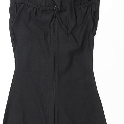 Missguided Womens Black Polyester Bodycon Size 6 Mock Neck Zip