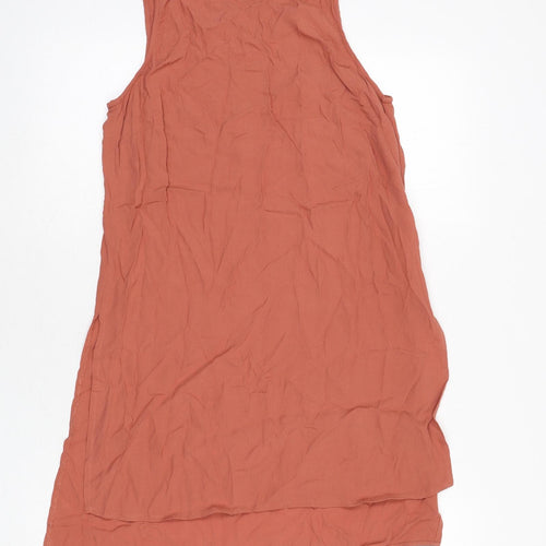 New Look Womens Pink Viscose Tunic Blouse Size 6 Round Neck