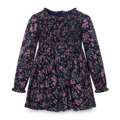 The Prairie Girls Blue Floral Viscose Fit & Flare Size 7 Years Round Neck Zip