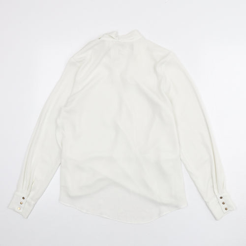 River Island Womens White Polyester Basic Blouse Size 8 V-Neck
