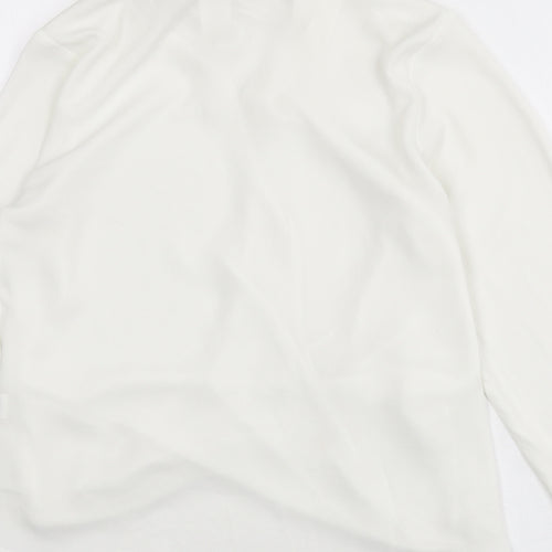 River Island Womens White Polyester Basic Blouse Size 8 V-Neck