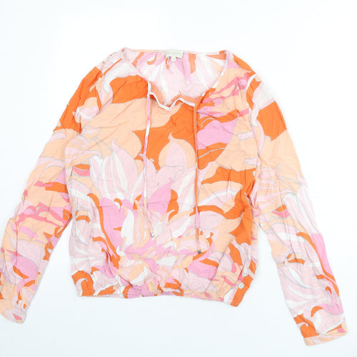 Milano Womens Multicoloured Geometric Viscose Basic Blouse Size 6 V-Neck