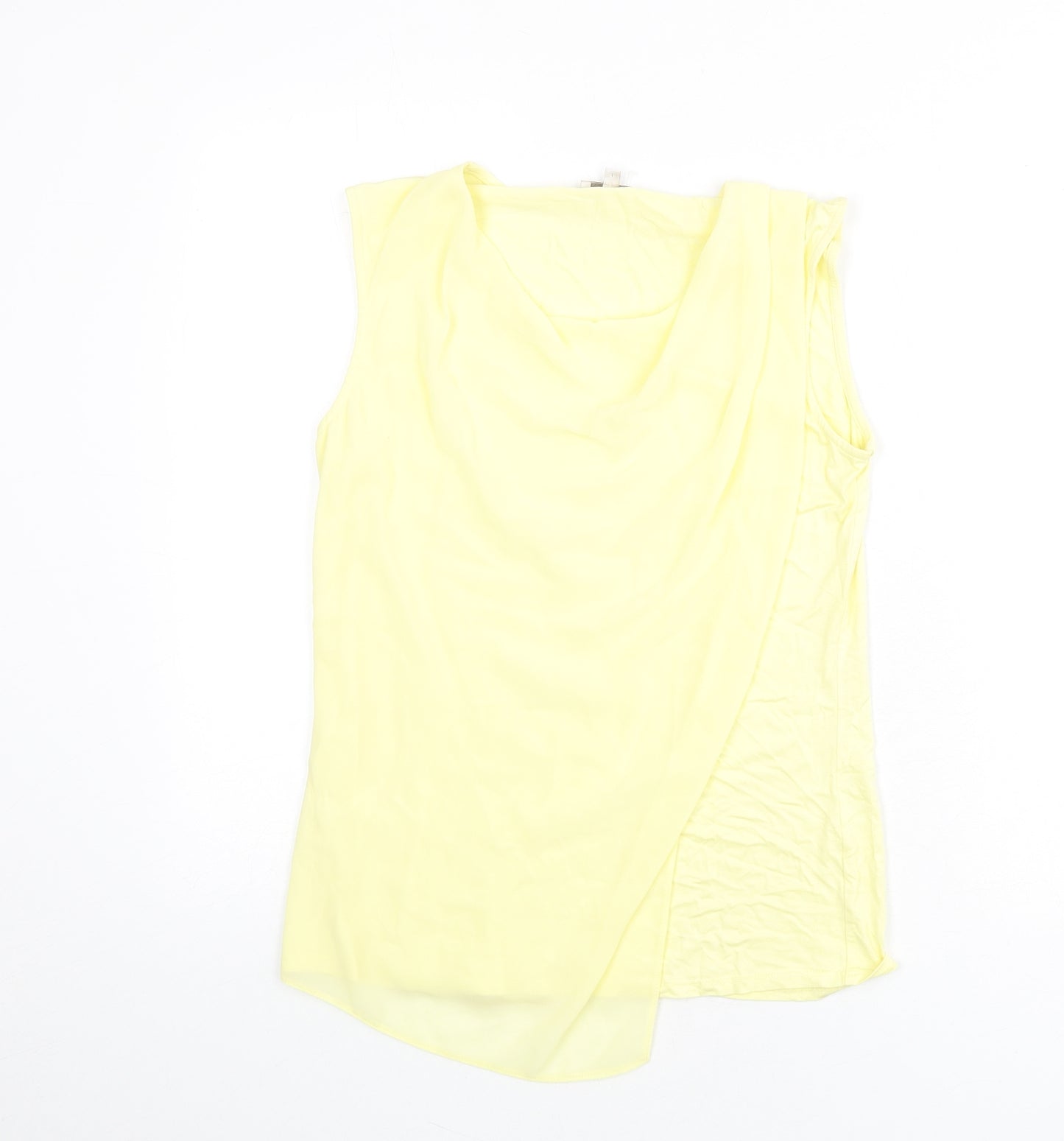 CC Womens Yellow Polyester Basic Tank Size 10 Round Neck