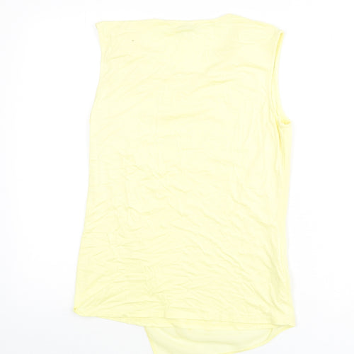 CC Womens Yellow Polyester Basic Tank Size 10 Round Neck