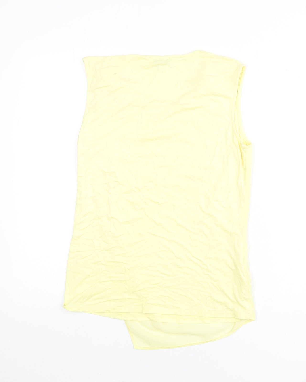CC Womens Yellow Polyester Basic Tank Size 10 Round Neck
