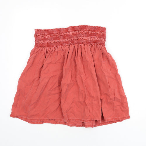 Zara Womens Pink Lyocell Flare Skirt Size L - Elastic Waist