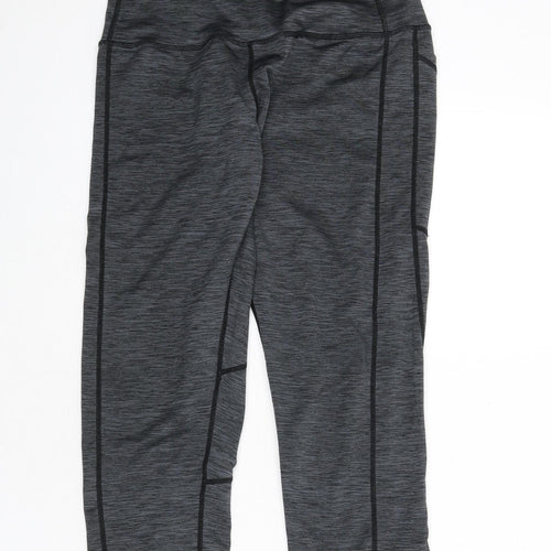 Sugar Pocket Womens Grey Polyester Cropped Leggings Size M L20 in - Stitch Detail