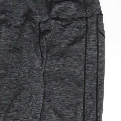 Sugar Pocket Womens Grey Polyester Cropped Leggings Size M L20 in - Stitch Detail