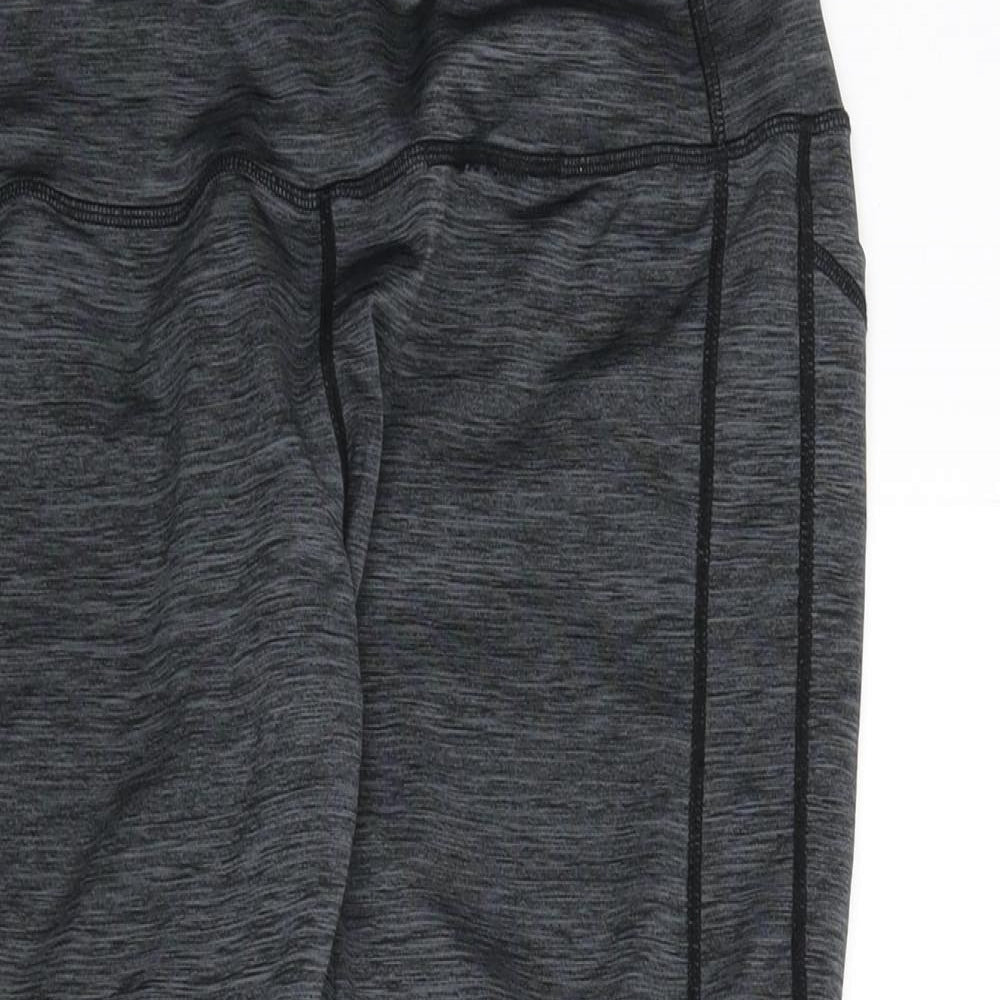 Sugar Pocket Womens Grey Polyester Cropped Leggings Size M L20 in - Stitch Detail