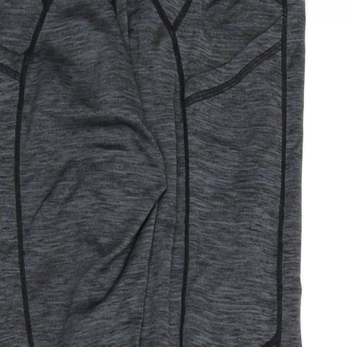 Sugar Pocket Womens Grey Polyester Cropped Leggings Size M L20 in - Stitch Detail