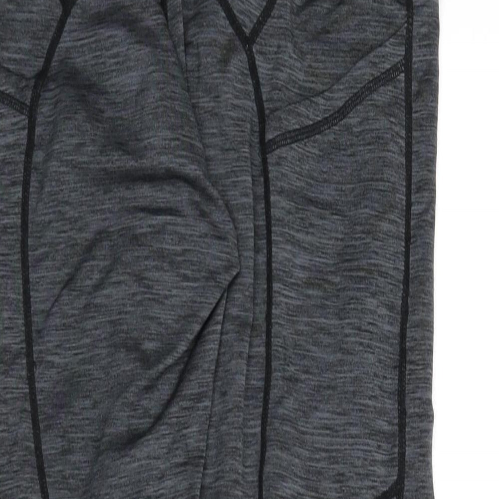 Sugar Pocket Womens Grey Polyester Cropped Leggings Size M L20 in - Stitch Detail