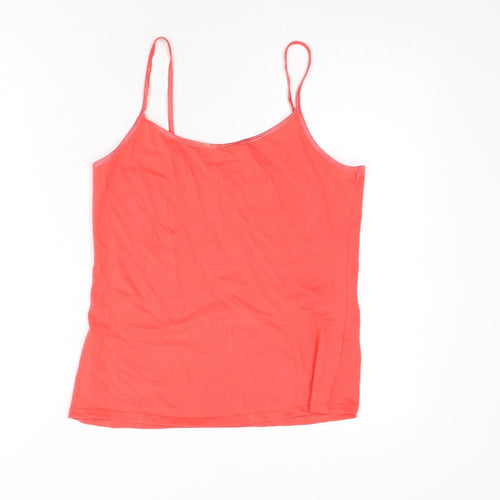 M&Co Womens Pink Cotton Camisole Tank Size 14 Scoop Neck