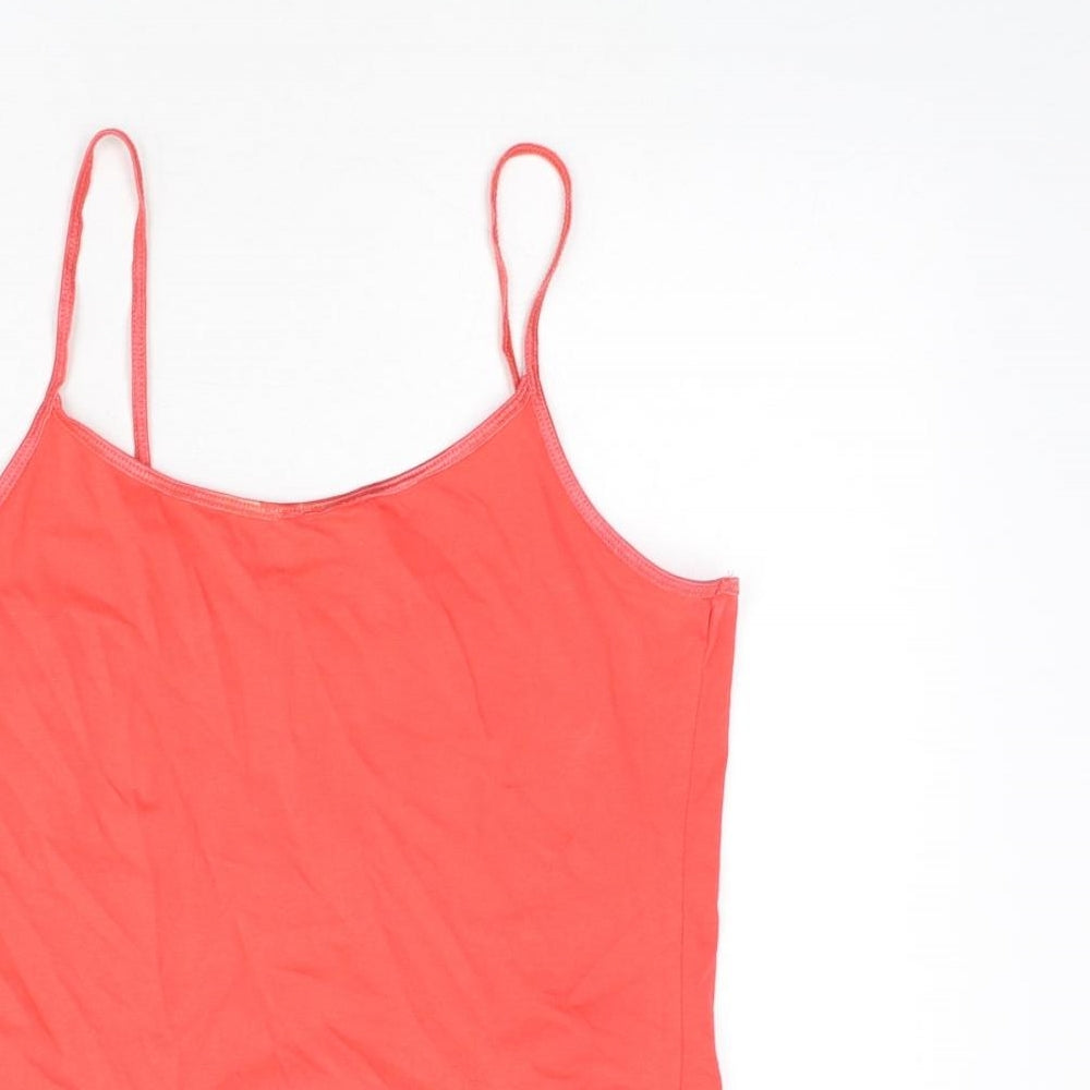 M&Co Womens Pink Cotton Camisole Tank Size 14 Scoop Neck