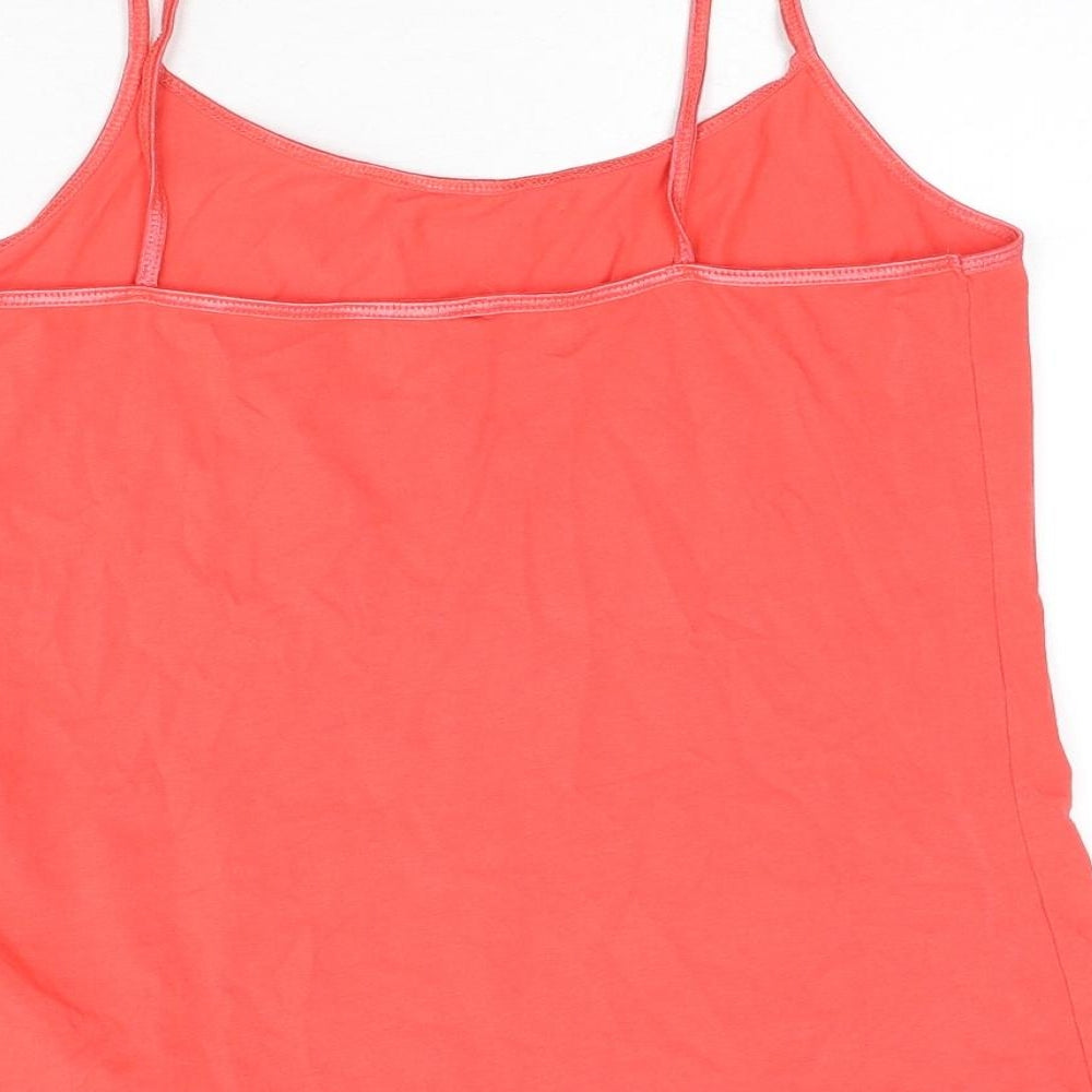 M&Co Womens Pink Cotton Camisole Tank Size 14 Scoop Neck