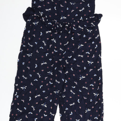 Marks and Spencer Girls Blue Geometric Viscose Jumpsuit One-Piece Size 12-13 Years L17 in Zip - Polka Dot, Bugs