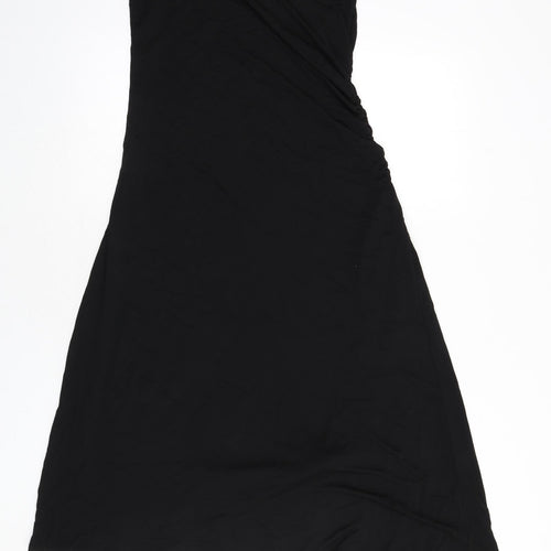 Karen Millen Womens Black Viscose A-Line Size 12 One Shoulder Pullover - Sequins, Asymmetric