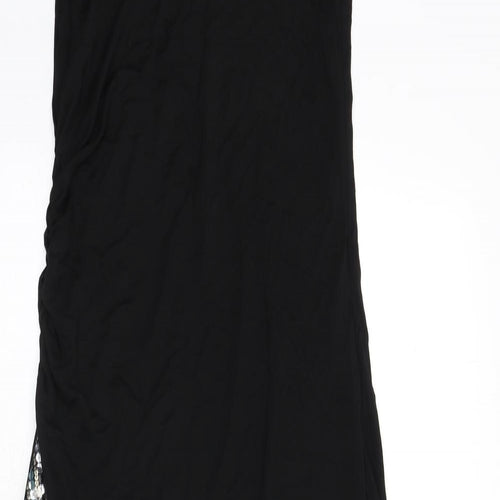 Karen Millen Womens Black Viscose A-Line Size 12 One Shoulder Pullover - Sequins, Asymmetric