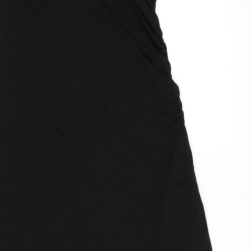 Karen Millen Womens Black Viscose A-Line Size 12 One Shoulder Pullover - Sequins, Asymmetric