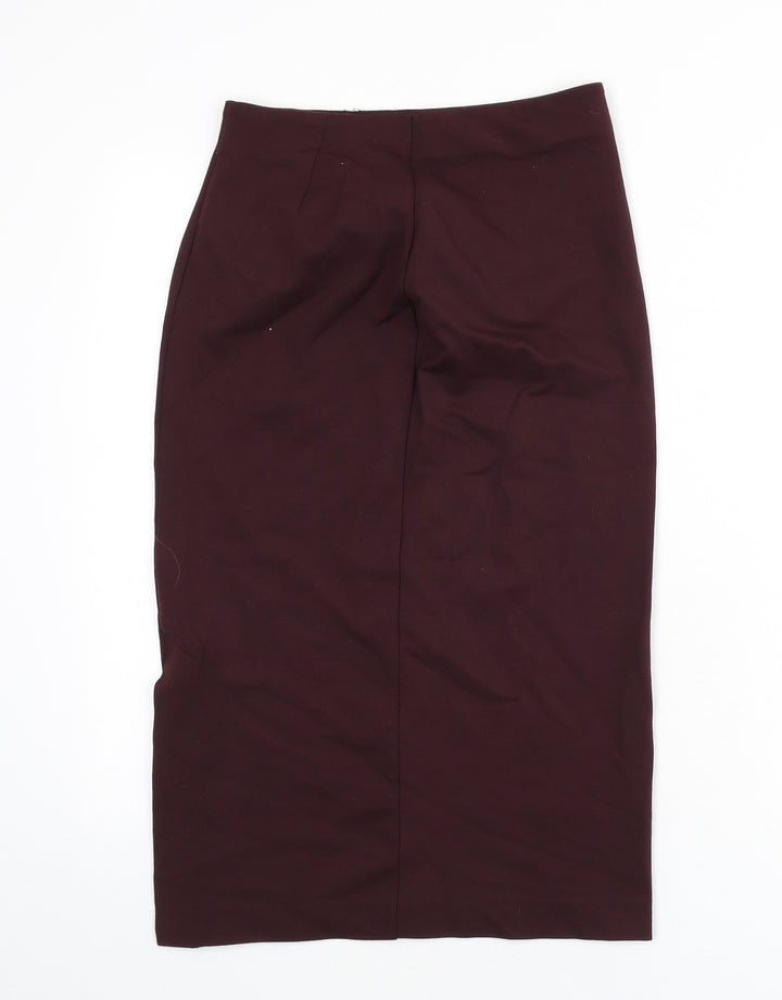 Uniqlo Womens Red Viscose Straight & Pencil Skirt Size XS