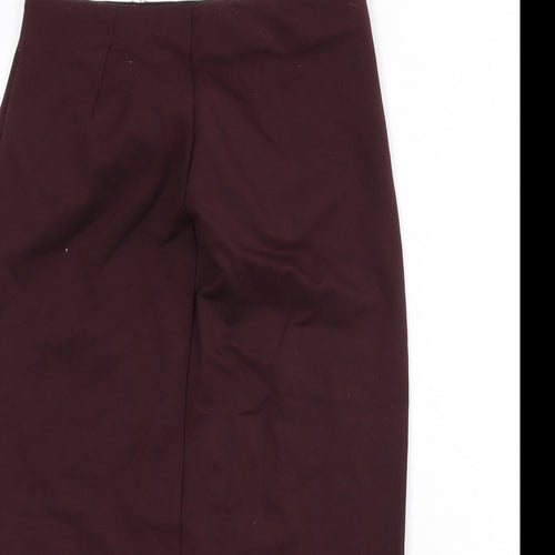Uniqlo Womens Red Viscose Straight & Pencil Skirt Size XS