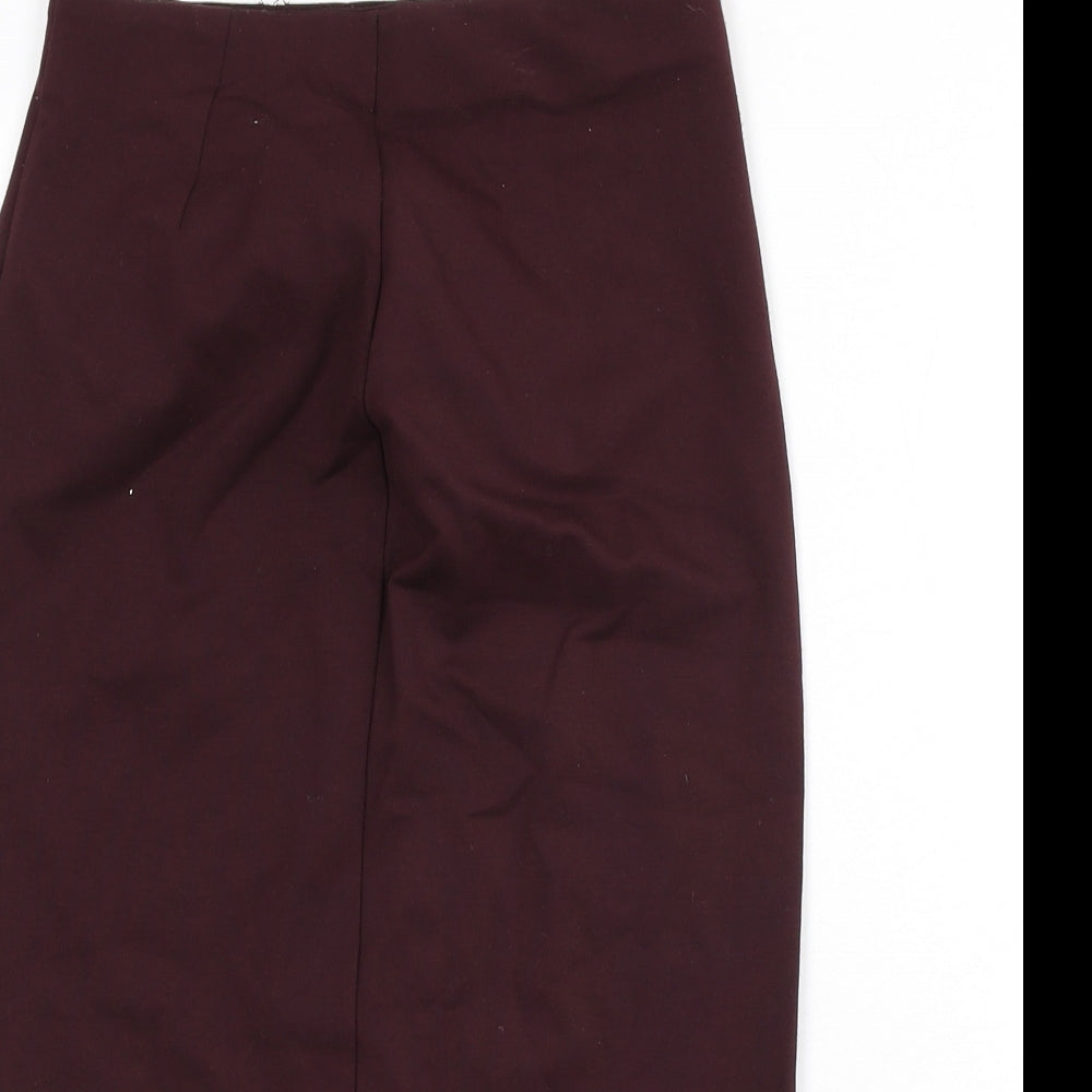 Uniqlo Womens Red Viscose Straight & Pencil Skirt Size XS