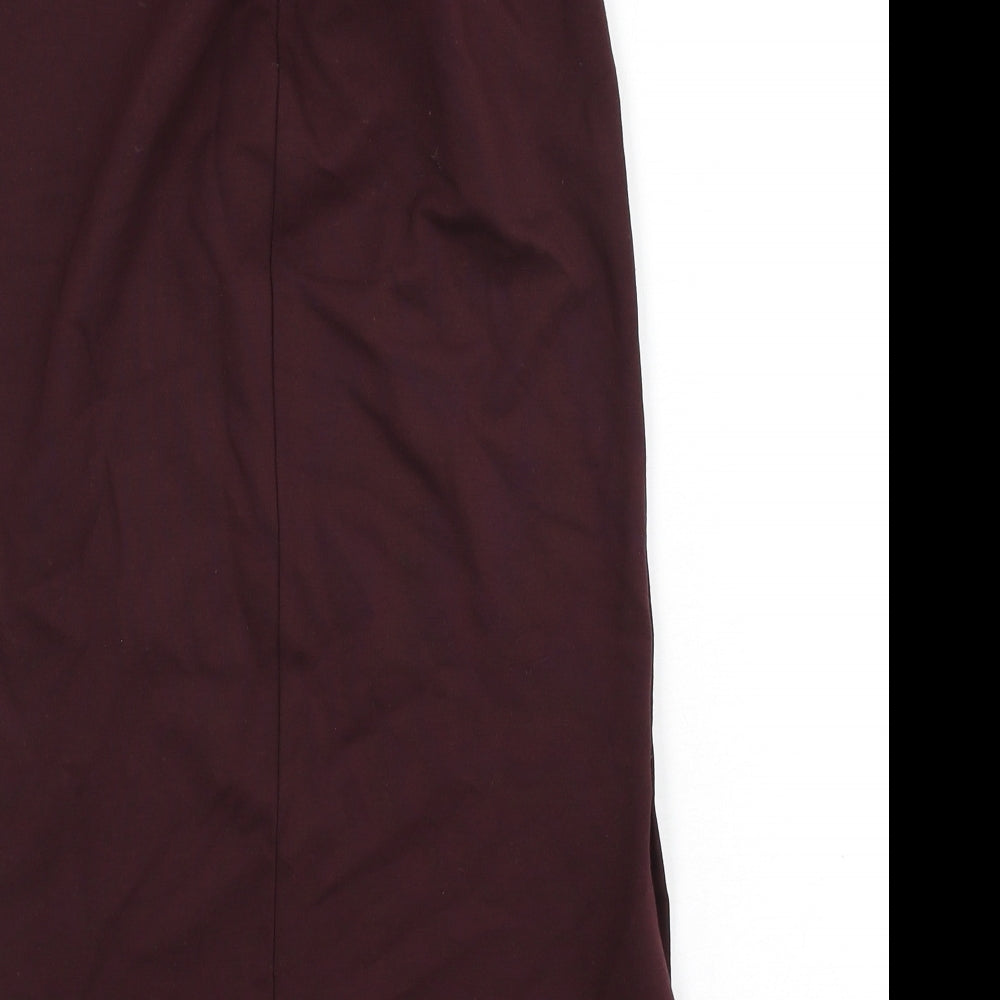 Uniqlo Womens Red Viscose Straight & Pencil Skirt Size XS