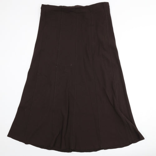 Marks and Spencer Womens Brown Polyester Flare Skirt Size 18