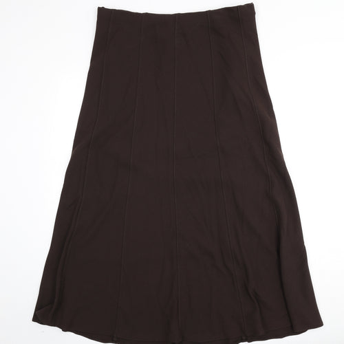 Marks and Spencer Womens Brown Polyester Flare Skirt Size 18