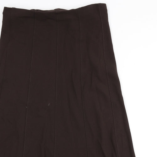 Marks and Spencer Womens Brown Polyester Flare Skirt Size 18