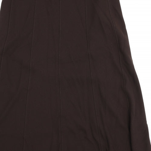 Marks and Spencer Womens Brown Polyester Flare Skirt Size 18