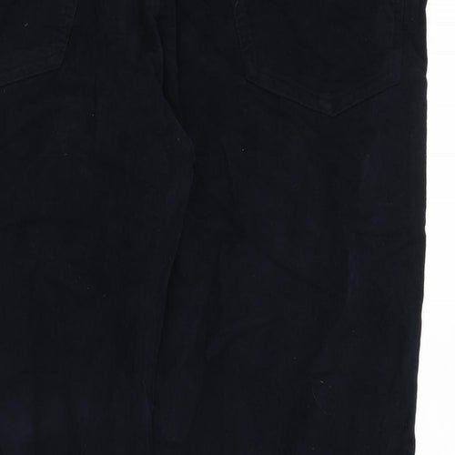 Marks and Spencer Mens Blue Cotton Trousers Size 46 in L29 in Regular Zip