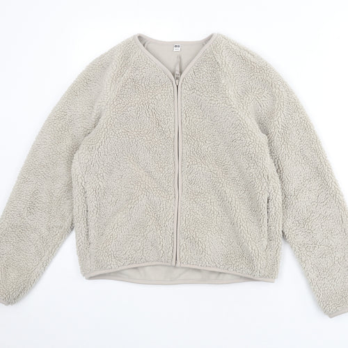 Uniqlo Womens Beige Jacket Size XS Zip - Sherpa