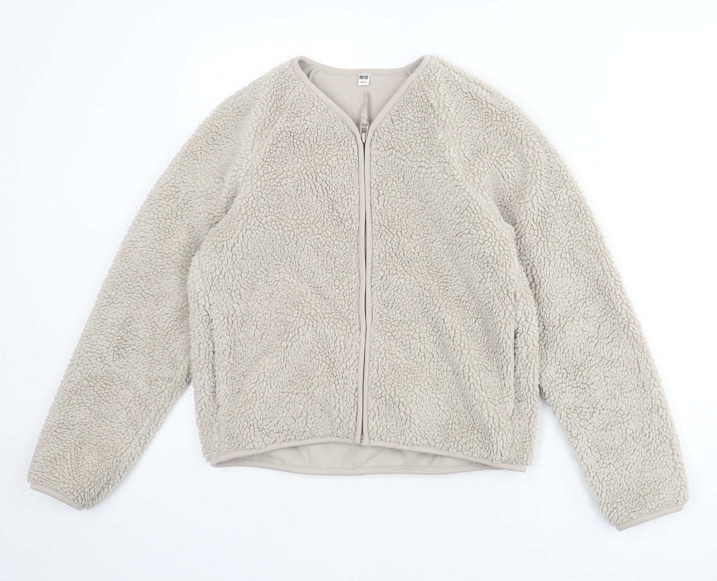 Uniqlo Womens Beige Jacket Size XS Zip - Sherpa