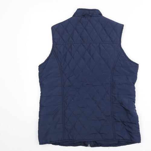 DASH Womens Blue Gilet Waistcoat Size 14 Zip - Quilted