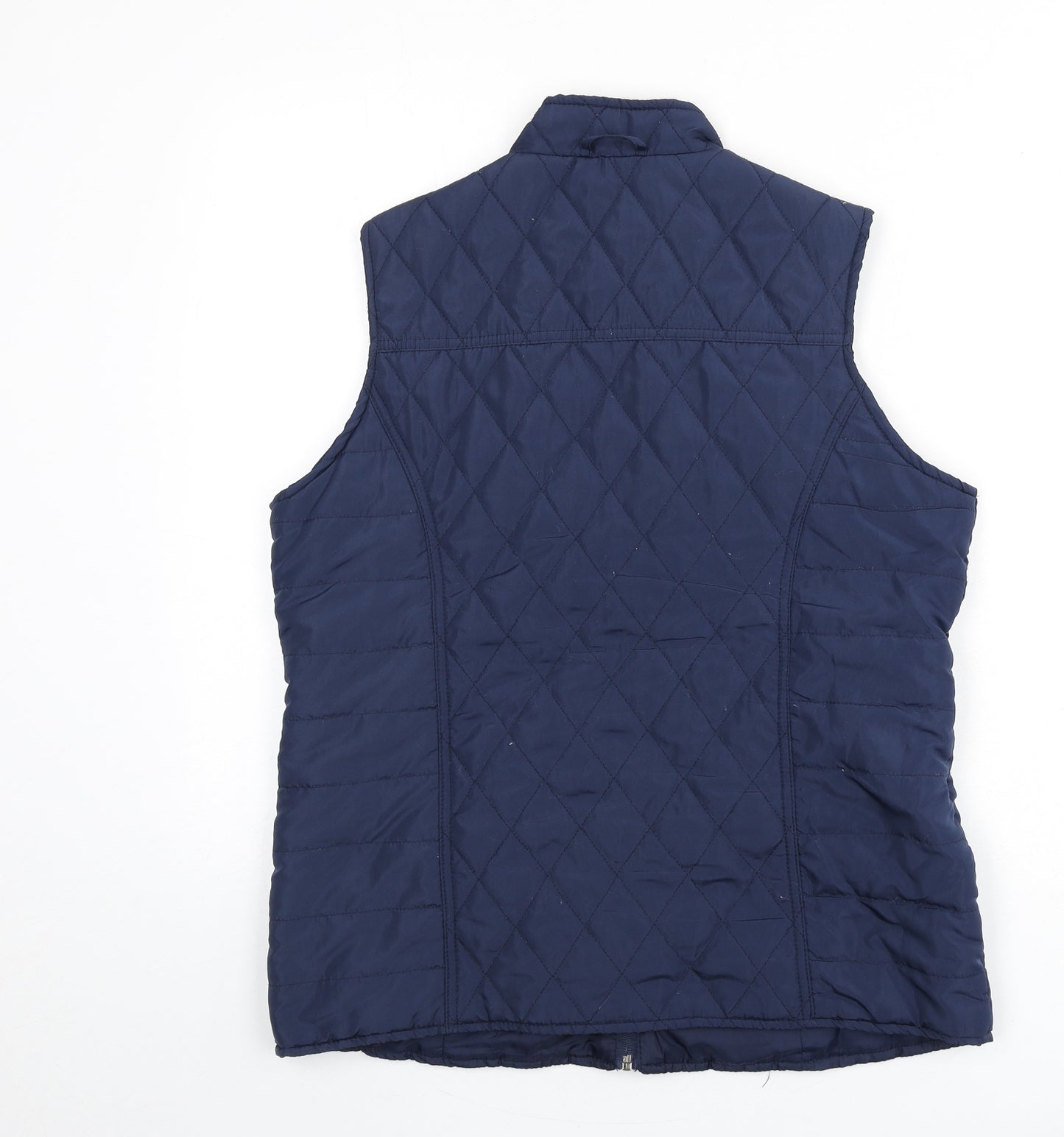 DASH Womens Blue Gilet Waistcoat Size 14 Zip - Quilted
