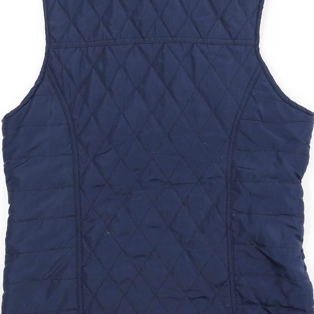 DASH Womens Blue Gilet Waistcoat Size 14 Zip - Quilted
